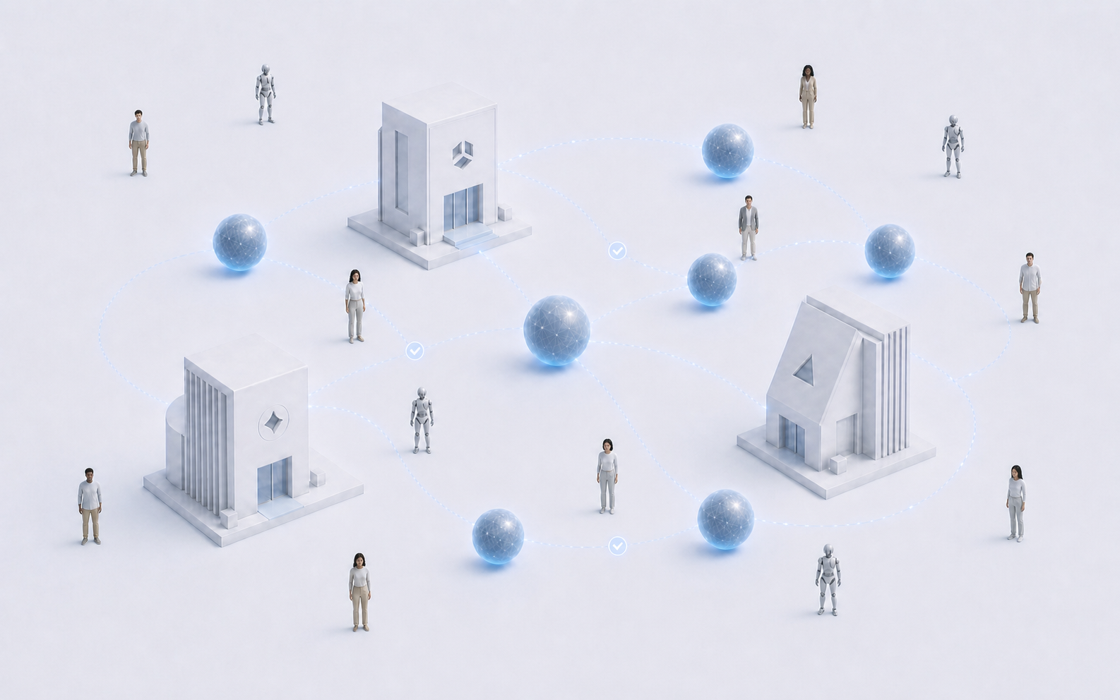 Organizations, people, and agents share a neutral sphere infrastructure
